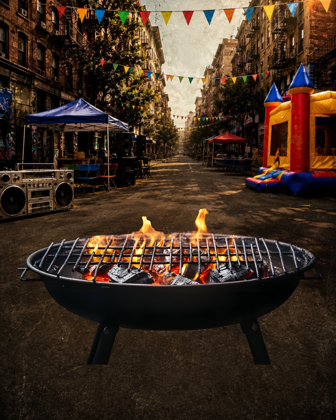 Friends and Family Block Party street scene